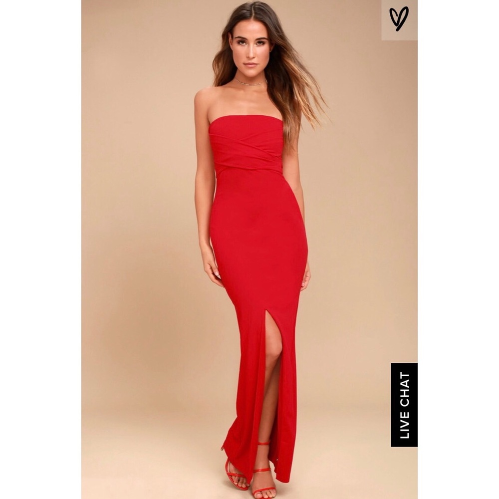 Lulu’s "Own The Night" Red Maxi Dress NWT